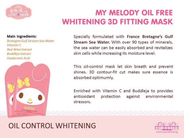 My Melody Oil Free Whitening 3D Fitting Mask PR.jpg